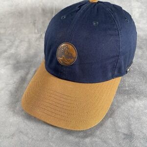 Columbia Chill River Blue Brown Ball Cap Unisex One Size Leather Logo Patch